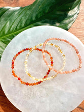 Load image into Gallery viewer, Crystal Bracelet Set for Joy &amp; Confidence | Carnelian, Citrine, Sunstone | Dainty Crystal Bracelet Gift Set, Crystal Healing Jewelry