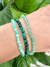 Load image into Gallery viewer, Good Luck Bracelet Set | Chrysoprase, Malachite, Green Aventurine | 4mm Bead Crystal Bracelet Gift Set, Crystal Healing Jewelry