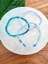 Load image into Gallery viewer, Crystal Bracelet Set for Expression &amp; Clarity | Apatite, Aquamarine, Blue Lace Agate | Crystal Bracelet Gift Set, Crystal Healing Jewelry
