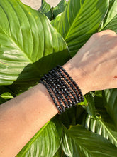 Load image into Gallery viewer, Black Tourmaline Bracelet, Faceted 4mm Crystal Bracelet made with Natural Tourmaline Beads, Authentic Gemstone Small Bead Bracelets