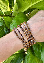 Load image into Gallery viewer, Tiger Eye Gemstone Bracelet, Faceted 4mm Crystal Bracelets made with Natural Tiger&#39;s Eye Beads, Authentic Crystal Stretch Bracelet