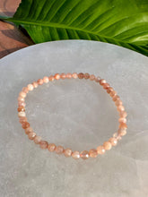 Load image into Gallery viewer, Sunstone Bracelet, Faceted 4mm Crystal Bracelet made with Natural Sunstone Beads, Small Beaded Gemstone Bracelets