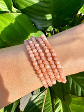 Load image into Gallery viewer, Sunstone Bracelet, Faceted 4mm Crystal Bracelet made with Natural Sunstone Beads, Small Beaded Gemstone Bracelets