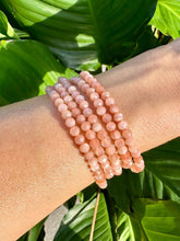 Load image into Gallery viewer, Sunstone Bracelet, Faceted 4mm Crystal Bracelet made with Natural Sunstone Beads, Small Beaded Gemstone Bracelets