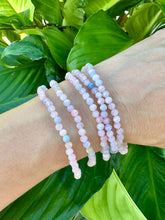 Load image into Gallery viewer, Morganite Crystal Bracelet, Faceted 4mm Gemstone Bracelet made with Natural Morganite Beads, Authentic Gemstone Small Beaded Bracelets
