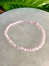 Load image into Gallery viewer, Rose Quartz Crystal Bracelet, Faceted 4mm Gemstone Bracelet made with Natural Rose Quartz Beads, Small Bead Gemstone Bracelets