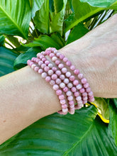 Load image into Gallery viewer, Rhodonite Bracelet, 4mm Faceted Gemstone Bracelet made with Natural Rhodonite Beads, Dainty Gemstone Bracelets, Pink Crystal Bracelet