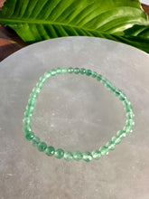 Load image into Gallery viewer, Green Aventurine Bracelet, 4mm Faceted Gemstone Bracelet made with Natural Aventurine Beads, Dainty Gemstone Bracelets, Small Bead Bracelet