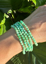 Load image into Gallery viewer, Chrysoprase Bracelet, 4mm Faceted Gemstone Bracelet made with Natural Chrysoprase Beads, Dainty Gemstone Bracelets, Small Bead Bracelet