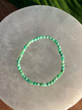 Load image into Gallery viewer, Chrysoprase Bracelet, 4mm Faceted Gemstone Bracelet made with Natural Chrysoprase Beads, Dainty Gemstone Bracelets, Small Bead Bracelet