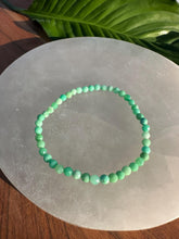 Load image into Gallery viewer, Chrysoprase Bracelet, 4mm Faceted Gemstone Bracelet made with Natural Chrysoprase Beads, Dainty Gemstone Bracelets, Small Bead Bracelet