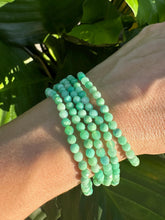 Load image into Gallery viewer, Chrysoprase Bracelet, 4mm Faceted Gemstone Bracelet made with Natural Chrysoprase Beads, Dainty Gemstone Bracelets, Small Bead Bracelet
