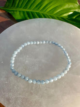 Load image into Gallery viewer, Angelite Bracelet, Faceted 4mm Crystal Bracelet made with Natural Angelite Beads, Authentic Beaded Bracelets with Natural Gemstones