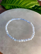 Load image into Gallery viewer, Blue Lace Agate Bracelet, Faceted 4mm Crystal Bracelet made with Natural Agate Beads, Authentic Beaded Bracelets with Natural Gemstones