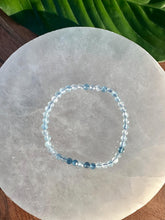 Load image into Gallery viewer, Aquamarine Crystal Bracelet, 4mm Faceted Aquamarine Bracelet, Authentic Beaded Bracelets with Natural Gemstones
