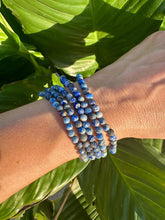 Load image into Gallery viewer, Lapis Lazuli Bracelet, 4mm Faceted Lapis Bracelet, Authentic Beaded Bracelets with Natural Gemstones, Small Bead Stackable Bracelet