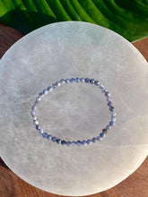 Load image into Gallery viewer, Tanzanite Bracelet, 4mm Faceted Tanzanite Crystal Bracelet, Authentic Beaded Bracelets with Natural Gemstones, Small Beaded Bracelet