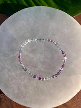 Load image into Gallery viewer, Fluorite Bracelet, 4mm Rainbow Fluorite Faceted Crystal Bracelet, Authentic Beaded Bracelets with Natural Gemstones, Small Bead Bracelet
