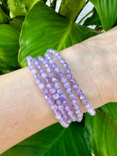 Load image into Gallery viewer, Amethyst Bracelet, 4mm Light Purple Amethyst Faceted Crystal Bracelet, Authentic Beaded Bracelets with Natural Gemstones