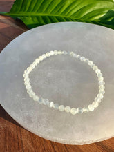 Load image into Gallery viewer, Moonstone Bracelet, 4mm Rainbow Moonstone Faceted Crystal Bracelet, Small Bead Bracelets with Natural Gemstones