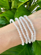 Load image into Gallery viewer, Clear Quartz Bracelet, 4mm Faceted Crystal Quartz Bracelet, Small Beaded Bracelet with Natural Healing Gemstones, Dainty Stackable Bracelets