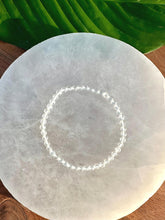 Load image into Gallery viewer, Clear Quartz Bracelet, 4mm Faceted Crystal Quartz Bracelet, Small Beaded Bracelet with Natural Healing Gemstones, Dainty Stackable Bracelets