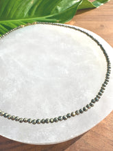 Load image into Gallery viewer, Pyrite Crystal Necklace, 2-3mm Faceted Pyrite Gemstone Necklace, 14-16 in. Tiny Bead Gemstone Choker, 100% Natural Grade A Crystal Jewelry
