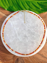 Load image into Gallery viewer, Carnelian Necklace, 2-3mm Faceted Carnelian Crystal Necklace, 14-16 in. Small Bead Gemstone Choker, 100% Natural Grade A Crystal Jewelry