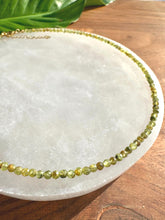 Load image into Gallery viewer, Peridot Crystal Necklace, 2-3mm Faceted Peridot Necklace, 14-16 in. Beaded Gemstone Choker, 100% Natural Grade A Crystal Jewelry
