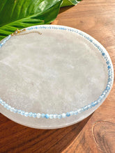 Load image into Gallery viewer, Aquamarine Crystal Necklace, 2-3mm Faceted Aquamarine Necklace, 14-16 in. Beaded Gemstone Choker, 100% Natural Grade A Crystal Jewelry