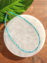 Load image into Gallery viewer, Apatite Necklace, 2-3mm Faceted Apatite Crystal Necklace, 14-16 in. Beaded Gemstone Choker, 100% Natural Grade A Crystal Jewelry