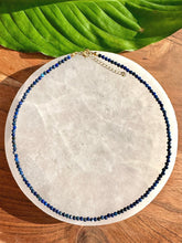 Load image into Gallery viewer, Lapis Lazuli Necklace, 2-3mm Faceted Lapis Crystal Necklace, 14-16 in. Beaded Gemstone Choker, 100% Natural Grade A Crystal Jewelry
