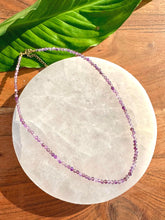 Load image into Gallery viewer, Amethyst Necklace, 2-3mm Faceted Amethyst Crystal Necklace, 14-16 in. Beaded Gemstone Choker, 100% Natural Grade A Crystal Healing Jewelry