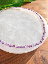Load image into Gallery viewer, Amethyst Necklace, 2-3mm Faceted Amethyst Crystal Necklace, 14-16 in. Beaded Gemstone Choker, 100% Natural Grade A Crystal Healing Jewelry