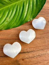Load image into Gallery viewer, SELENITE HEART Crystal (Grade A Natural) Tumbled Polished White Heart-Shaped Palm Stone, Crystals for Peace | Gemstone for Yoga, Meditation