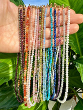Load image into Gallery viewer, Faceted Crystal Necklace, 2-3mm Gemstone Necklaces with Faceted Beads, 14-16 in. Tiny Gemstone Chokers, 100% Natural Grade A Crystal Jewelry