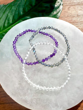 Load image into Gallery viewer, Bracelet Set for Anxiety &amp; Stress Relief | Amethyst, Labradorite, Clear Quartz | 4mm Bead Crystal Bracelet Gift Set, Crystal Healing Jewelry