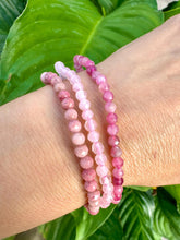 Load image into Gallery viewer, Bracelet Set for Love, Heart Chakra | Rose Quartz, Rubelite &amp; Rhodonite | 4mm Bead Crystal Bracelet Gift Set, Crystal Healing Jewelry
