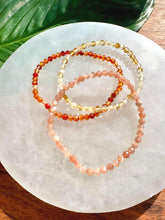 Load image into Gallery viewer, Crystal Bracelet Set for Joy &amp; Confidence | Carnelian, Citrine, Sunstone | Dainty Crystal Bracelet Gift Set, Crystal Healing Jewelry