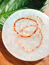 Load image into Gallery viewer, Crystal Bracelet Set for Joy &amp; Confidence | Carnelian, Citrine, Sunstone | Dainty Crystal Bracelet Gift Set, Crystal Healing Jewelry