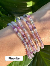 Load image into Gallery viewer, Bracelet Set for Emotional Balance &amp; Intuition | Fluorite, Moonstone, Morganite | Dainty Crystal Bracelet Gift Set, Crystal Healing Jewelry