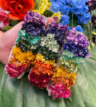 Load image into Gallery viewer, 7 Chakras Premium Rainbow Floral White Sage Smudge Bundle