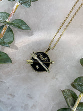 Load image into Gallery viewer, Celestial Arrows Gold Medallion Necklace