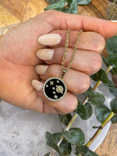 Load image into Gallery viewer, Saturn’s Galaxy Black &amp; Gold Medallion Necklace