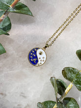 Load image into Gallery viewer, Sun &amp; Moon Yin Yang Gold Medallion Necklace