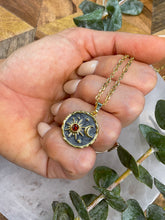 Load image into Gallery viewer, Sun &amp; Moon Grey &amp; Gold Medallion Necklace