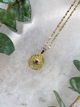 Load image into Gallery viewer, Evil Eye Rhinestone Gold Medallion Necklace