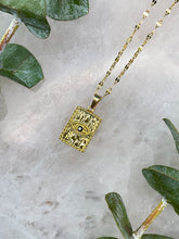 Load image into Gallery viewer, Evil Eye Gold Rectangular Medallion Necklace