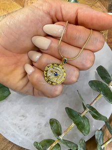 Eye of Horus Gold Medallion Necklace