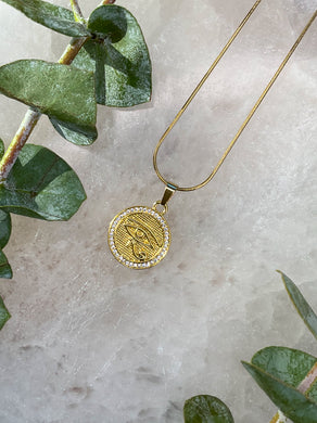 Eye of Horus Gold Medallion Necklace 2